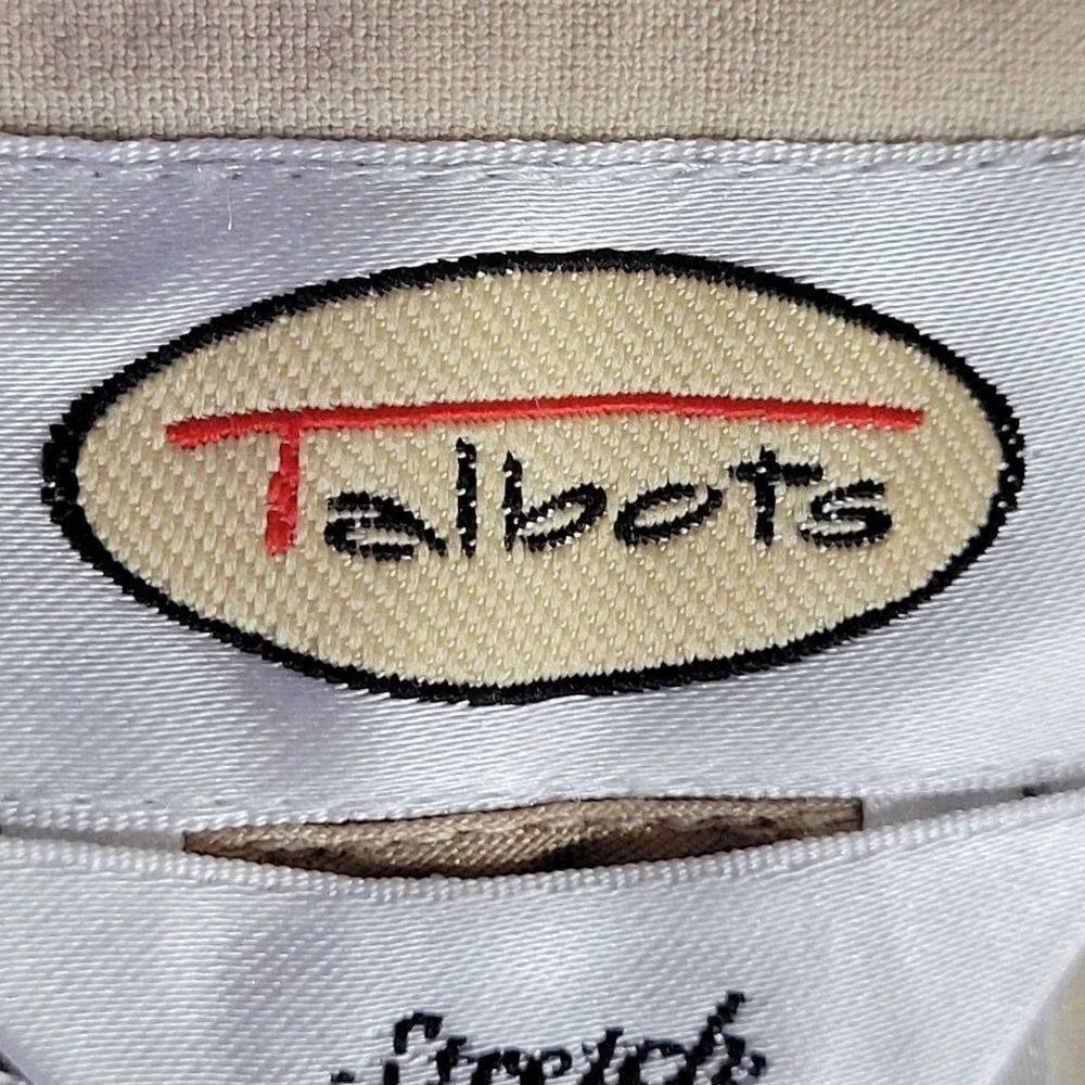 Vtg 90s Talbots High-Rise Flat Front Dress Pants Sz 8 Beige‎ Tapered Split Hem
